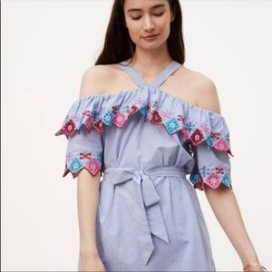 New with tags, LOFT embroidered dress, Size Small